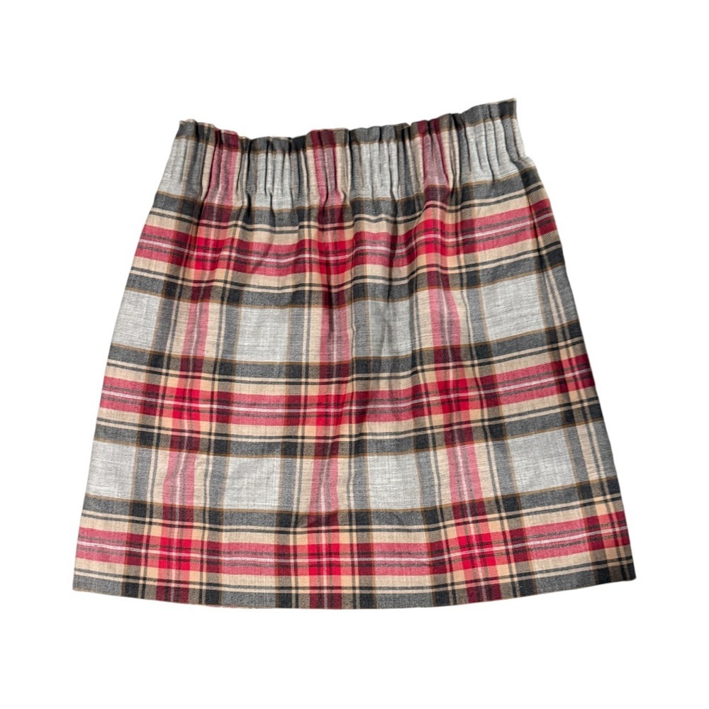 J. Crew Women’s Size 2 Elastic Waist Wool Plaid Sidewalk Pull On Mini Skirt​​